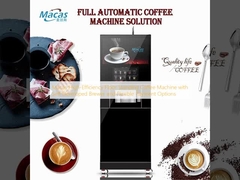 เครื่องกาแฟ Macas ที่ทํางานได้อย่างมีประสิทธิภาพสูง ที่ยืนอยู่บนพื้น พร้อมเครื่องผลิตเบียร์ที่พัฒนาเอง และตัวเลือกการชําระเงินแบบยืดหยุ่น