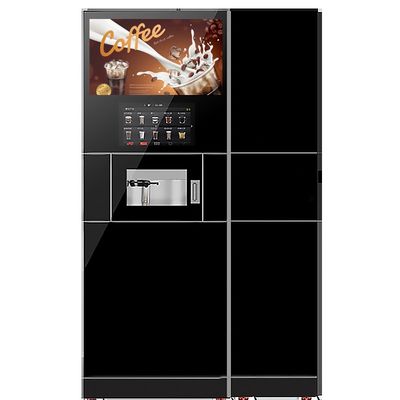 2400W Office QR Code เครื่องขายกาแฟที่ทํางานด้วยเหรียญ พร้อมเครื่องทําน้ําแข็ง