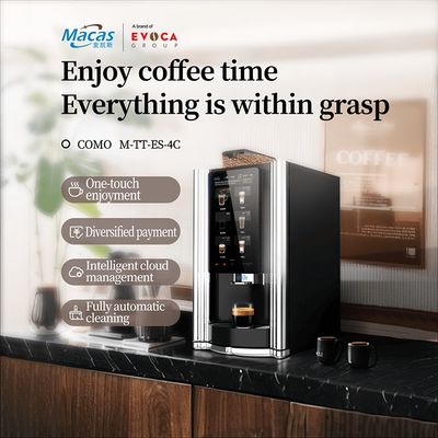 ซื้อ เครื่องจำหน่ายกาแฟแบบหน้าจอสัมผัสที่สะดวก พร้อมระบบทำฟองนมและผงนมเสริมที่ปรับแต่งได้ การผลิตออนไลน์