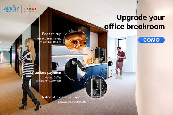 เครื่องขายกาแฟแบบสมาร์ทและคอมแพคต์ (Bone To Cup Coffee Vending Machine) สําหรับการใช้งาน OCS โดย Evoacas